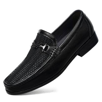 Men's Breathable PU Mesh Loafers - Casual Business Shoes