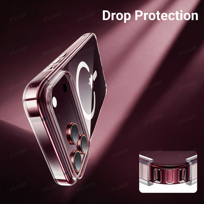 Transparent Magnetic Wireless Charging Phone Case for iPhone 13-18 Pro