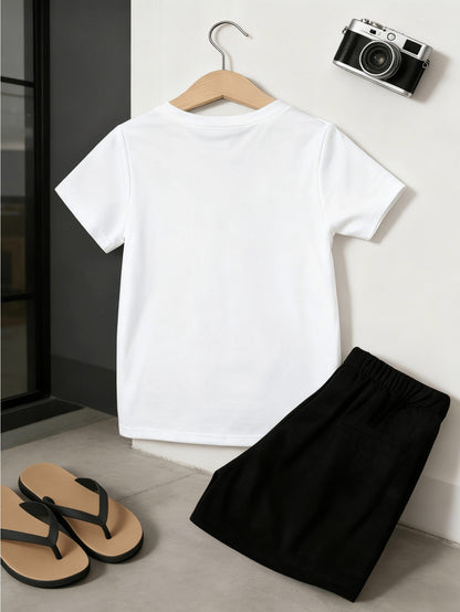 Baby Boy Summer Two-Piece Set with Breathable Shorts & T-Shirt