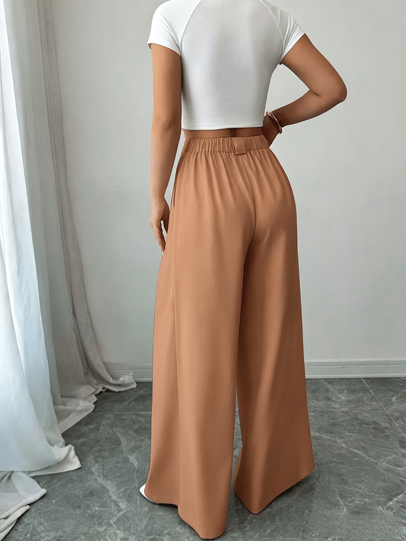High-Waisted Wide Leg Culotte Pants for Elegant Daily Wear