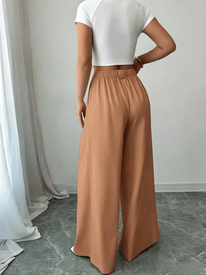 High-Waisted Wide Leg Culotte Pants for Elegant Daily Wear