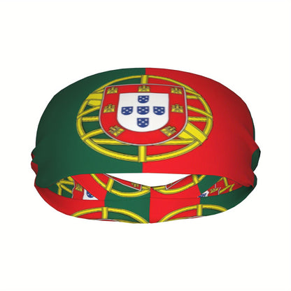 Portugal Flag Sports Headband - Polyester Geometric Design - ayq