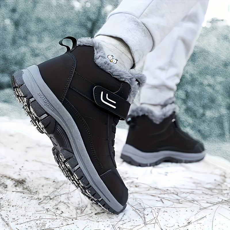 Women's Snow Boots, Couple Style, Autumn/Winter Unisex Outdoor Sports High-Top Hiking Shoes, Multiple Colors Available Winter Women's Ankle Boots. Black, Grey, Red Women's Shoes. Lace-Up and Closure for Easy Wear, Designed fo