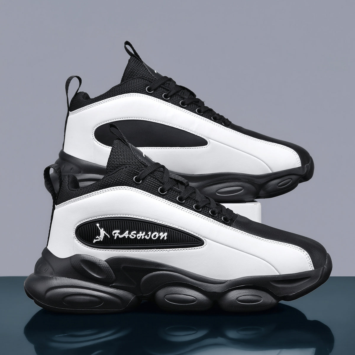 Men's Lightweight Three-Color High-Top Basketball Sneakers