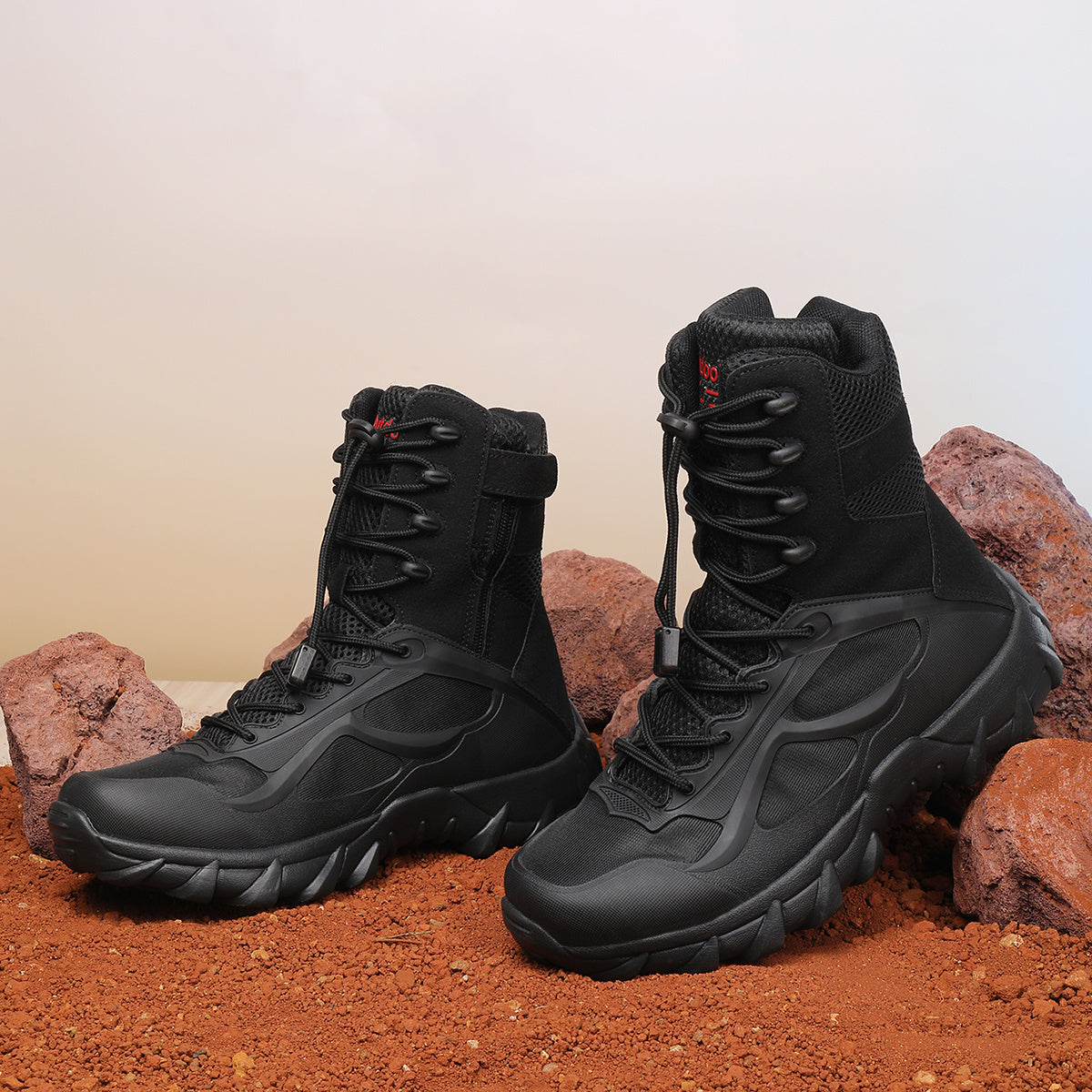 Men's All-Season Tactical Short Boots, Breathable & Comfortable