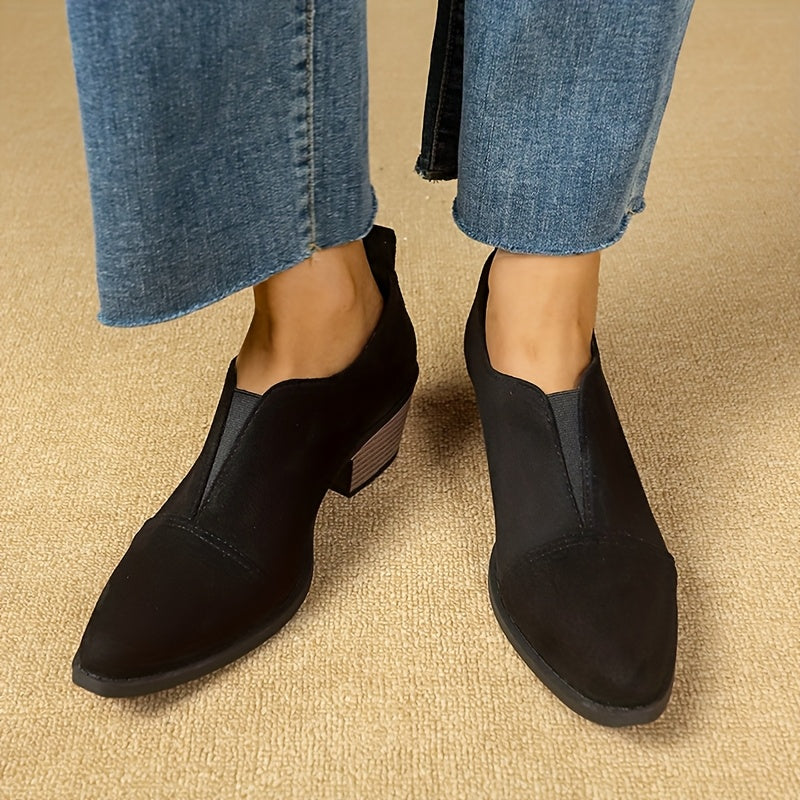 Women'S Pointed-Toe Ankle Boots - Comfortable Slip-On Style with Rubber Sole and Fabric Lining, Perfect for Casual Wear and Walking, Everyday Comfort | Fashionable Comfort | Fabric Upper Boots