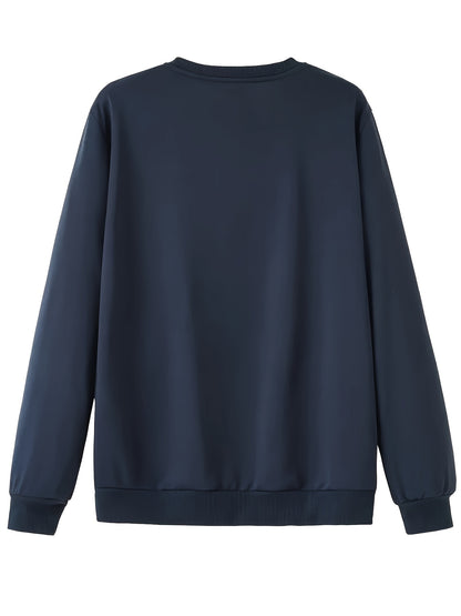 Men'S Happy New Year Sweatshirt - Light Grey with Orange Lettering - Regular Fit Crewneck Pullover for New Year'S Eve, NYE Parties & Casual Attire - Non-Permanent Celebration Sweater for Everyday & Special Occasions, New Year