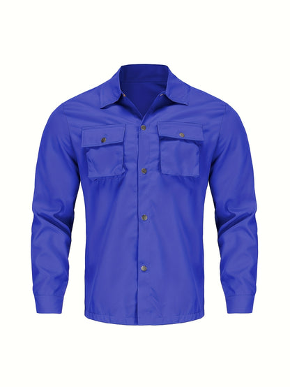 Men'S Casual Polyester Suit Set, Solid Color, Non-Stretch, Regular Fit, with Lapel Collar, Pocket Details, for Hiking, Daily Wear, and Special Occasions, Spring/Fall, Fall/Winter