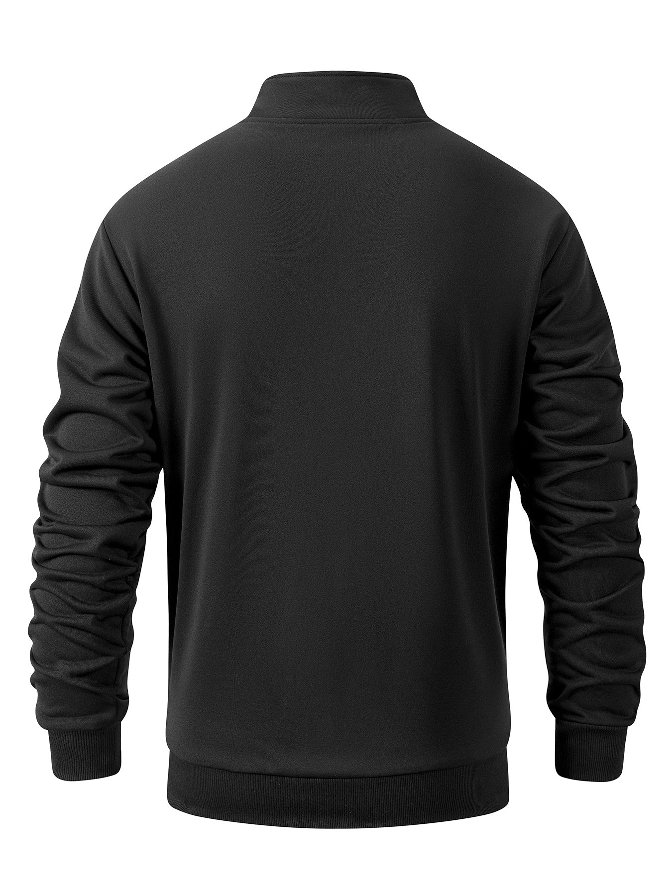 Men's Solid Color Green Full-Zip Stand Collar Jacket - Lightweight Workwear Coat with Zippered Pockets, Machine Washable, Regular Fit for Gym, Hiking, Casual & Outdoor Activities - Versatile All-Season Outerwear