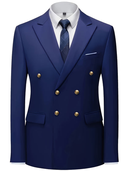 Men's Slim Fit 2-Piece Polyester Suit with Notched Lapel