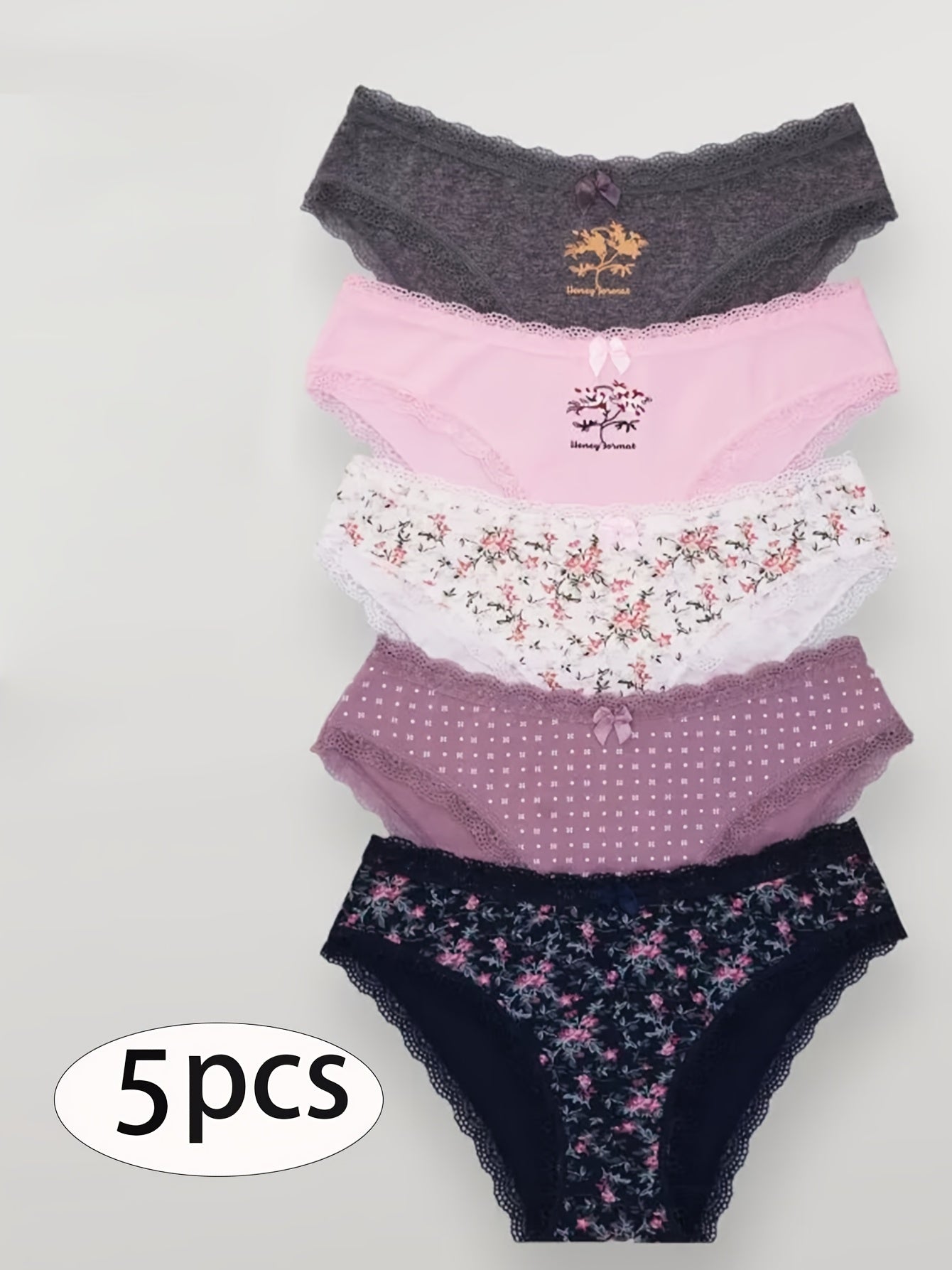 5-Pack Women's Cotton Briefs, Soft, Breathable Mid-Rise Panties