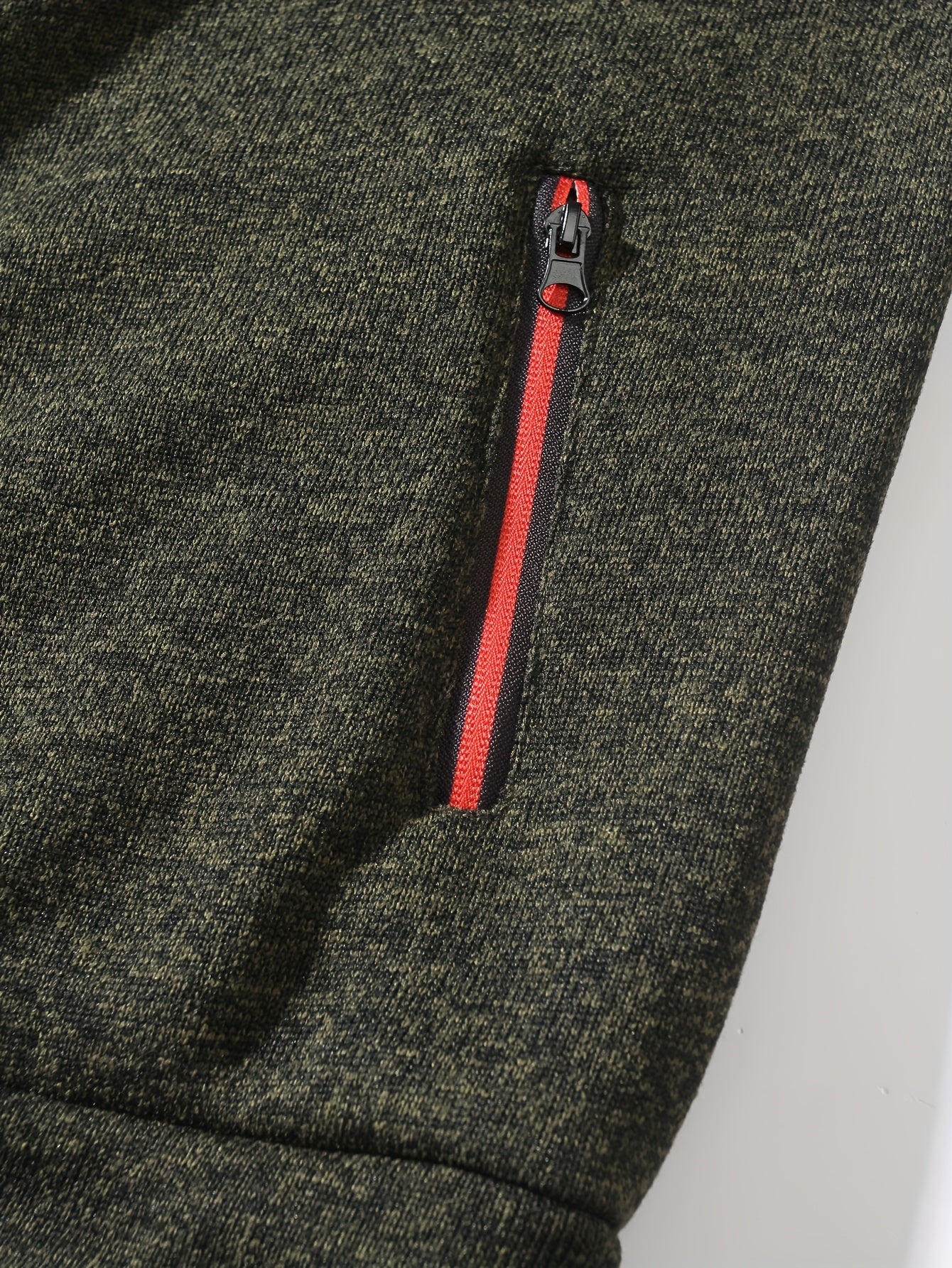 Men's Sporty Full-Zip Stand Collar Sweatshirt - Long Sleeve Casual Pullover with Neon Green Accents, Solid Color Non-Stretch Fabric, Regular Fit for Fall Winter