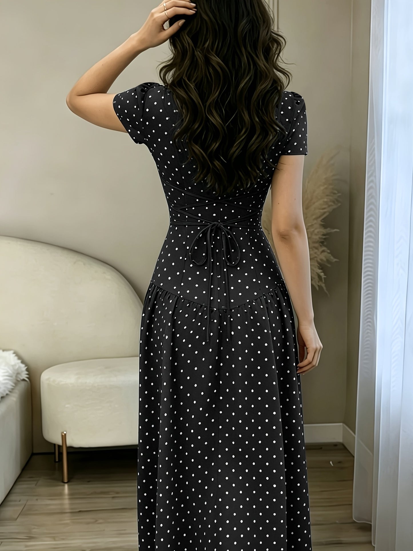Women's Summer Floral Mandarin Collar A-Line Dress