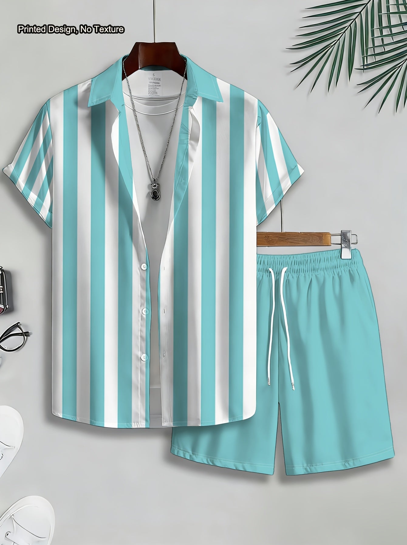 Men's Casual Summer Shirt & Shorts Set with Unique Print