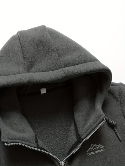 Men's Casual Warm Padded Jacket with Hood, Men's Zip-Up Padded Coat with Pockets for Winter Wear