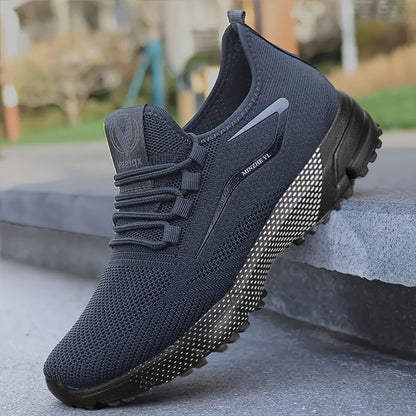 Men'S Breathable Non-Slip Sneakers - Stylish Low Top Lace-Up Casual Shoes for Spring/Summer Outdoor Activities, Jogging & Park Workouts, Breathable Fabric Upper, Comfortable Walking Shoes | Stylish Casual Shoes | Breathable F