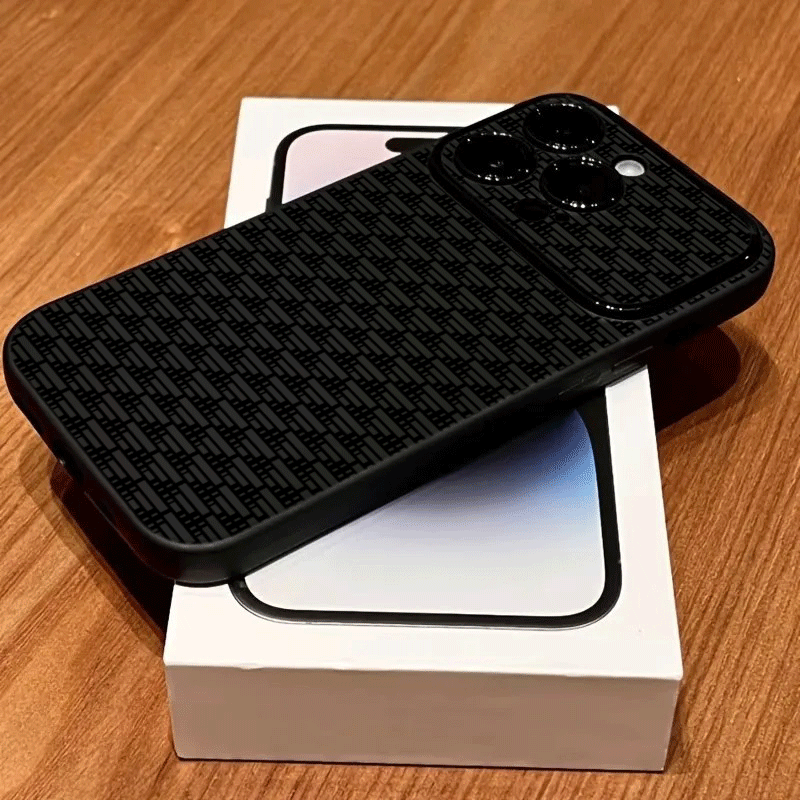 TPU Shockproof Phone Case with Monochrome Abstract Grid Pattern