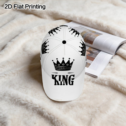 Men's Lightweight Polyester Snapback Baseball Cap with King Print