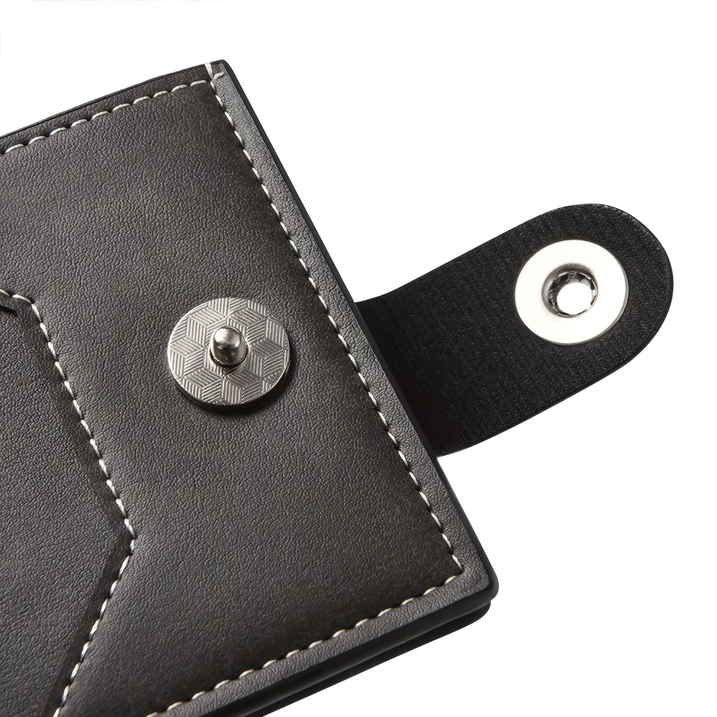 1pc Custom Unisex Wallet, Personalized Initial Name Gender-Neutral Business Wallet with Snap Closure, Multiple Card Slots, Credit Card Holder, Coin Purse, Available in Black, Dark Brown, Light Brown