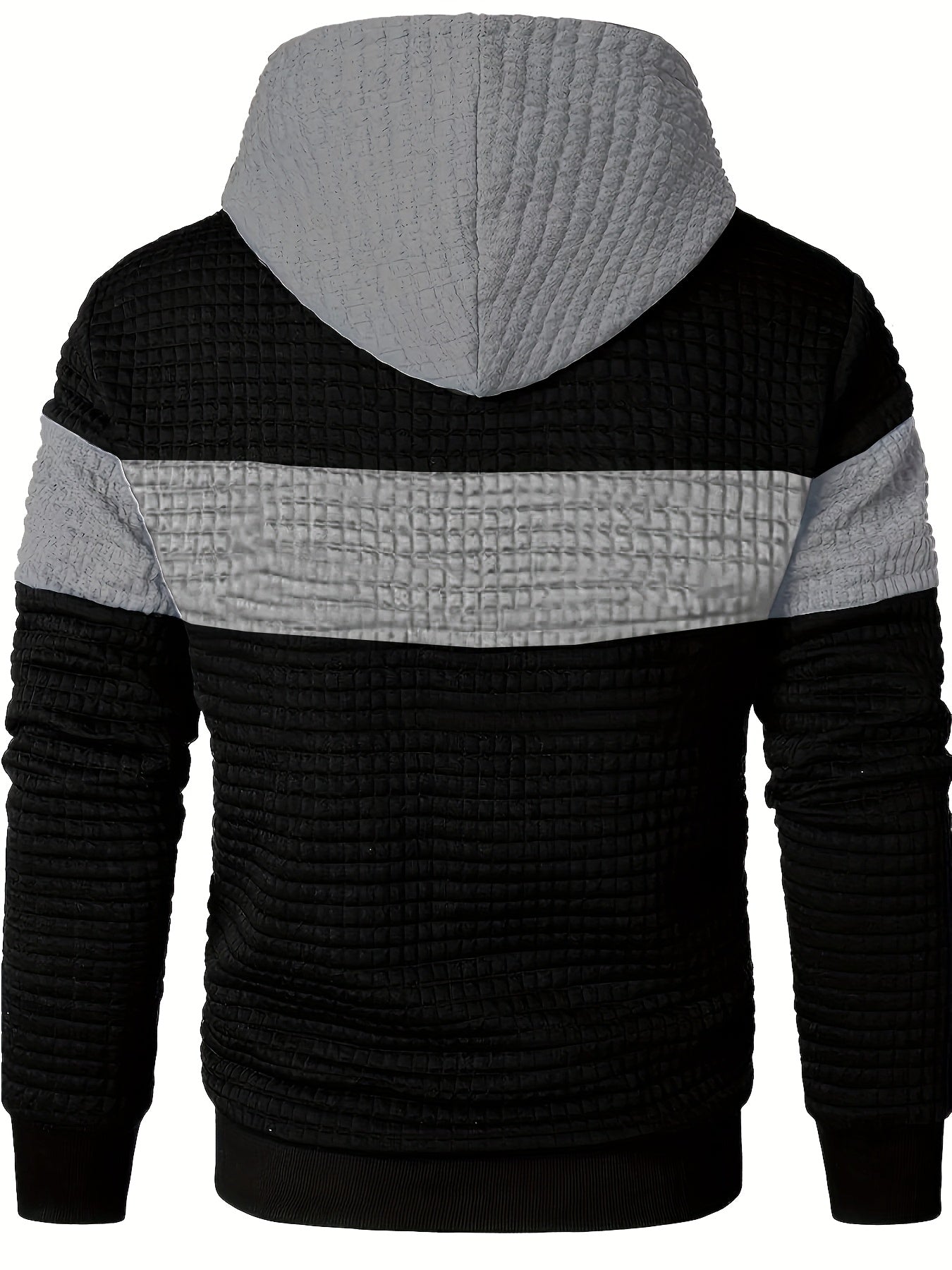 Նորաձև գլխարկով սվիտեր | Տղամարդու առօրյա սվիտեր թեթևակի ձգվող գործվածքից, երկար թևքերով, գրպանային դետալներով, միագույն նախշերով՝ գարուն/աշուն