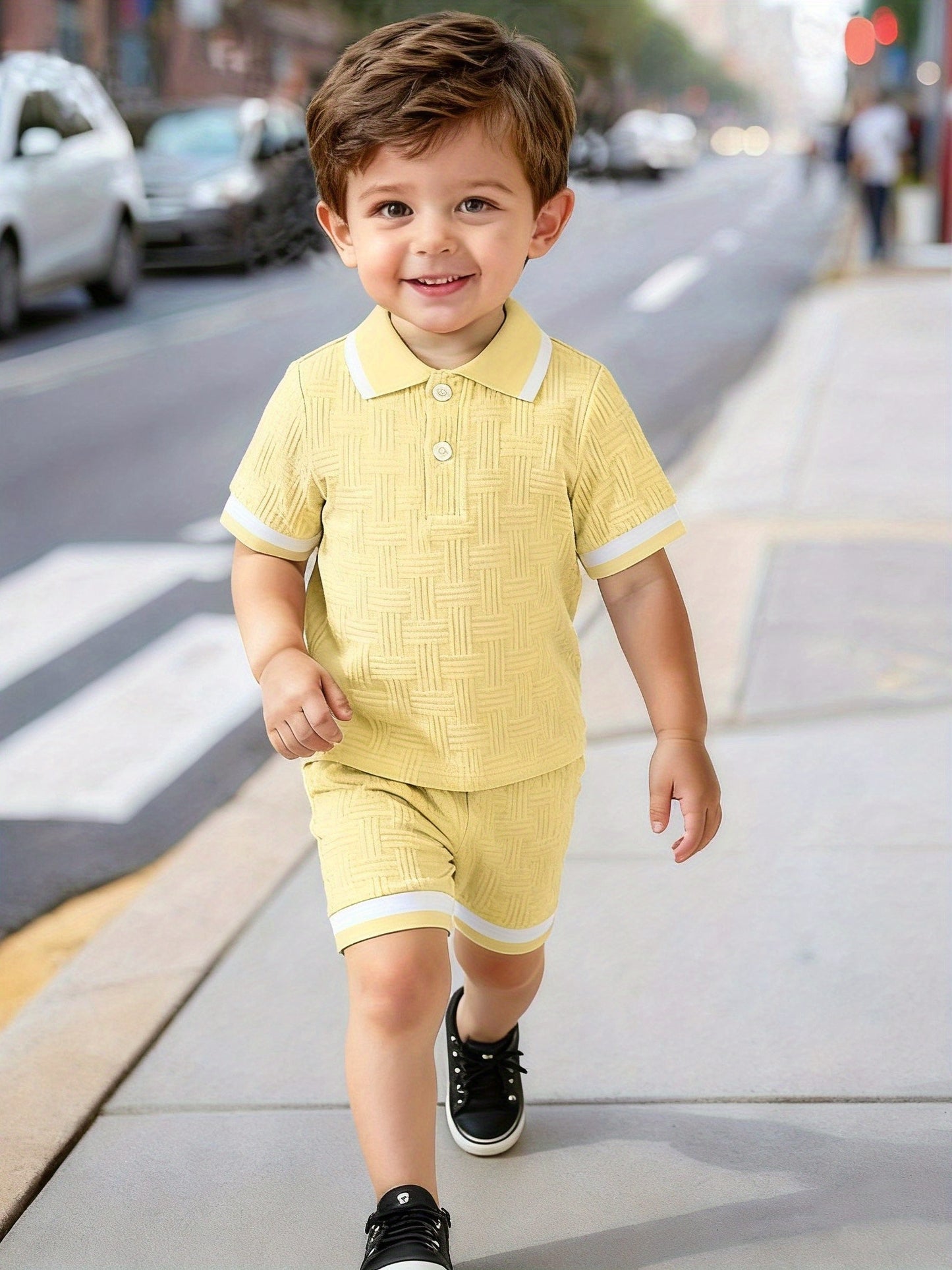 Baby Boy Summer Polo Collar Top & Pants Casual Set
