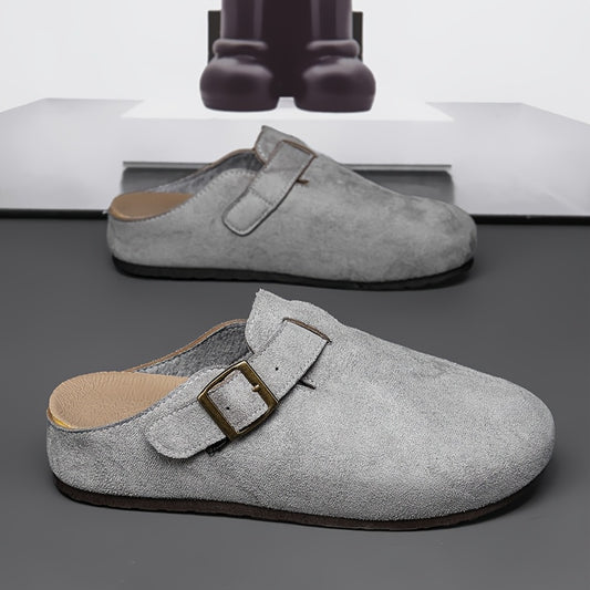 Men's Comfortable Backless Slip-On Slippers with Thick Sole - ayq