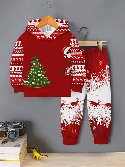 Սուրբ Ծննդյան մանկական գլխարկով սպորտային հանդերձանք, գարուն-աշուն առօրյա աղջկա համար նախատեսված գեղեցիկ հանդերձանք, հարմար է որպես ծննդյան նվեր կամ ամենօրյա մանկական հագուստի հավաքածու, կատարյալ է բացօթյա օգտագործման համար