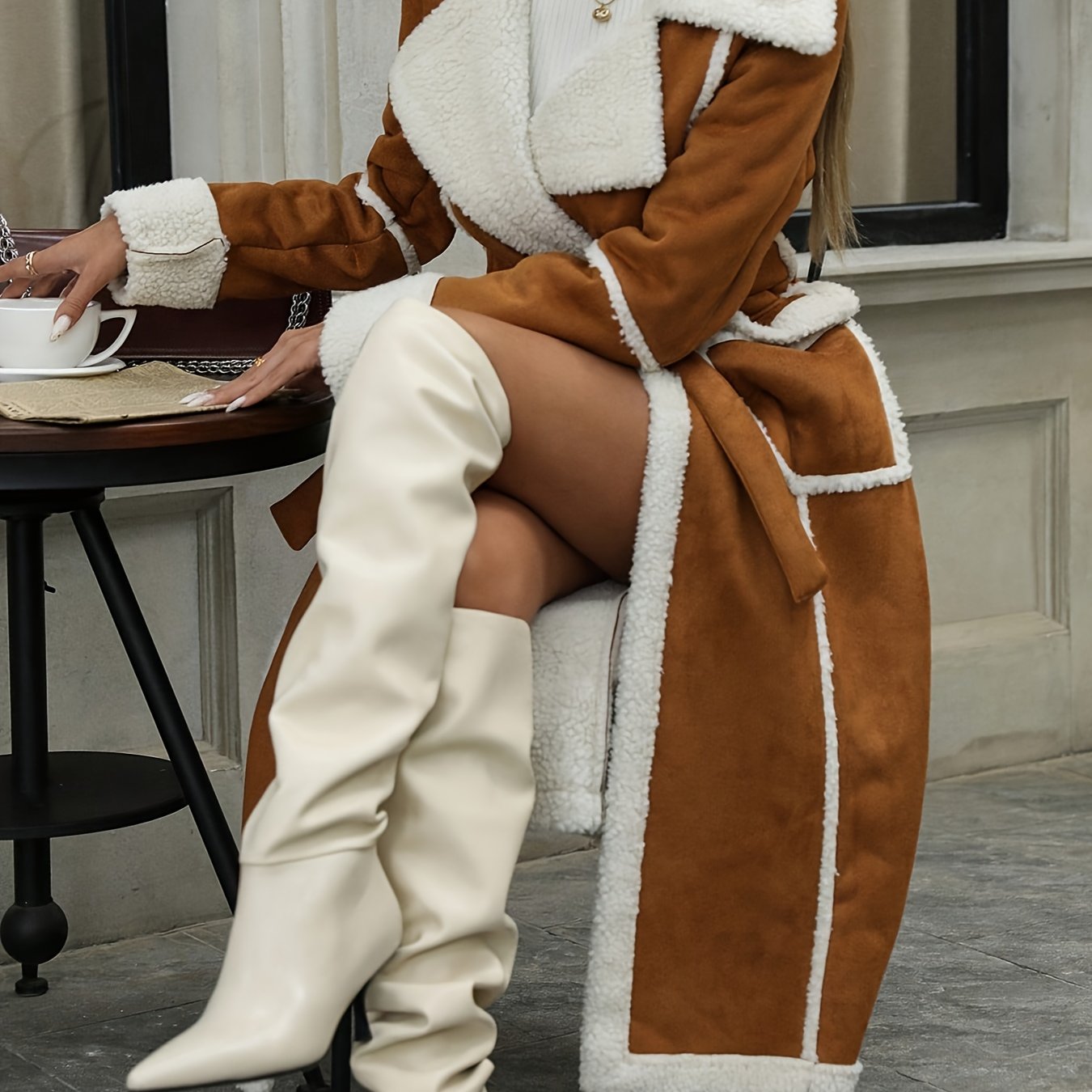 Women's Winter Coat - Elegant Long Formal & Casual Outerwear, Non-Stretchy Structure for Cold Weather, Everyday & Special Occasions, Winter Jacket, Cold Weather Apparel, Layered Design, Plush Lining, Structured Silhouette