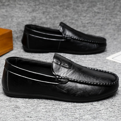 Unisex Solid Color Slip-On Business Casual Shoes for All Seasons