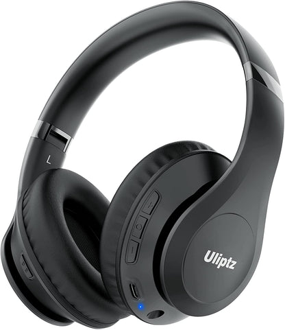 Uliptz Wireless Bluetooth Headphones, 65H Playtime, 6 EQ Sound Modes, Hifi Stereo over Ear Headphones with Microphone, Foldable Lightweight Bluetooth 5.3 Headphones for Travel/Office/Cellphone/Pc