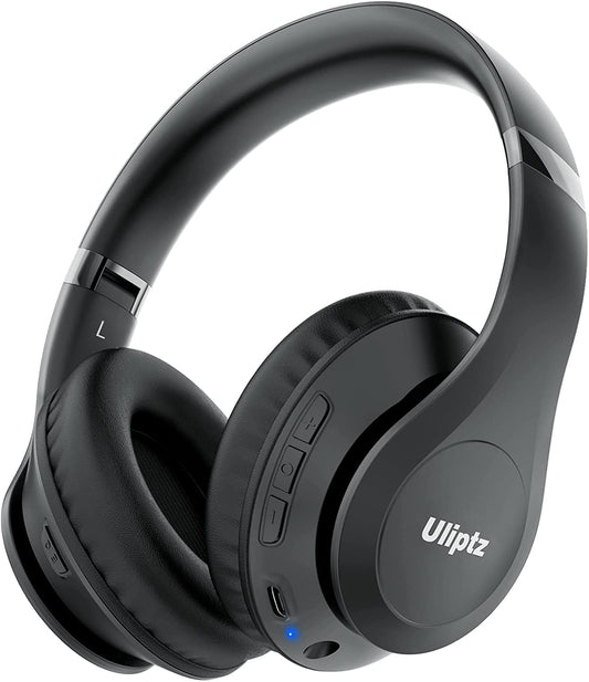 Uliptz Wireless Bluetooth Headphones, 65H Playtime, 6 EQ Sound Modes, Hifi Stereo over Ear Headphones with Microphone, Foldable Lightweight Bluetooth 5.3 Headphones for Travel/Office/Cellphone/Pc
