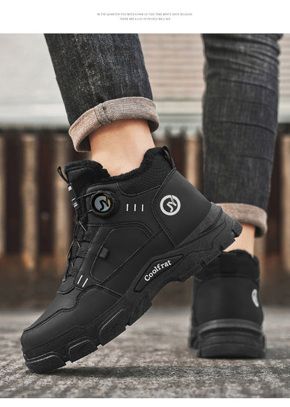 Տղամարդկանց նոր ձմեռային հաստ շերտով կոշիկներ, երեք գույնի, հարմարավետ և տաք, հեշտ հագնվող/հանվող, բռնակի դիզայնով, հարմար է բացօթյա ձյան, լեռնագնացության և լեռնագնացության համար։