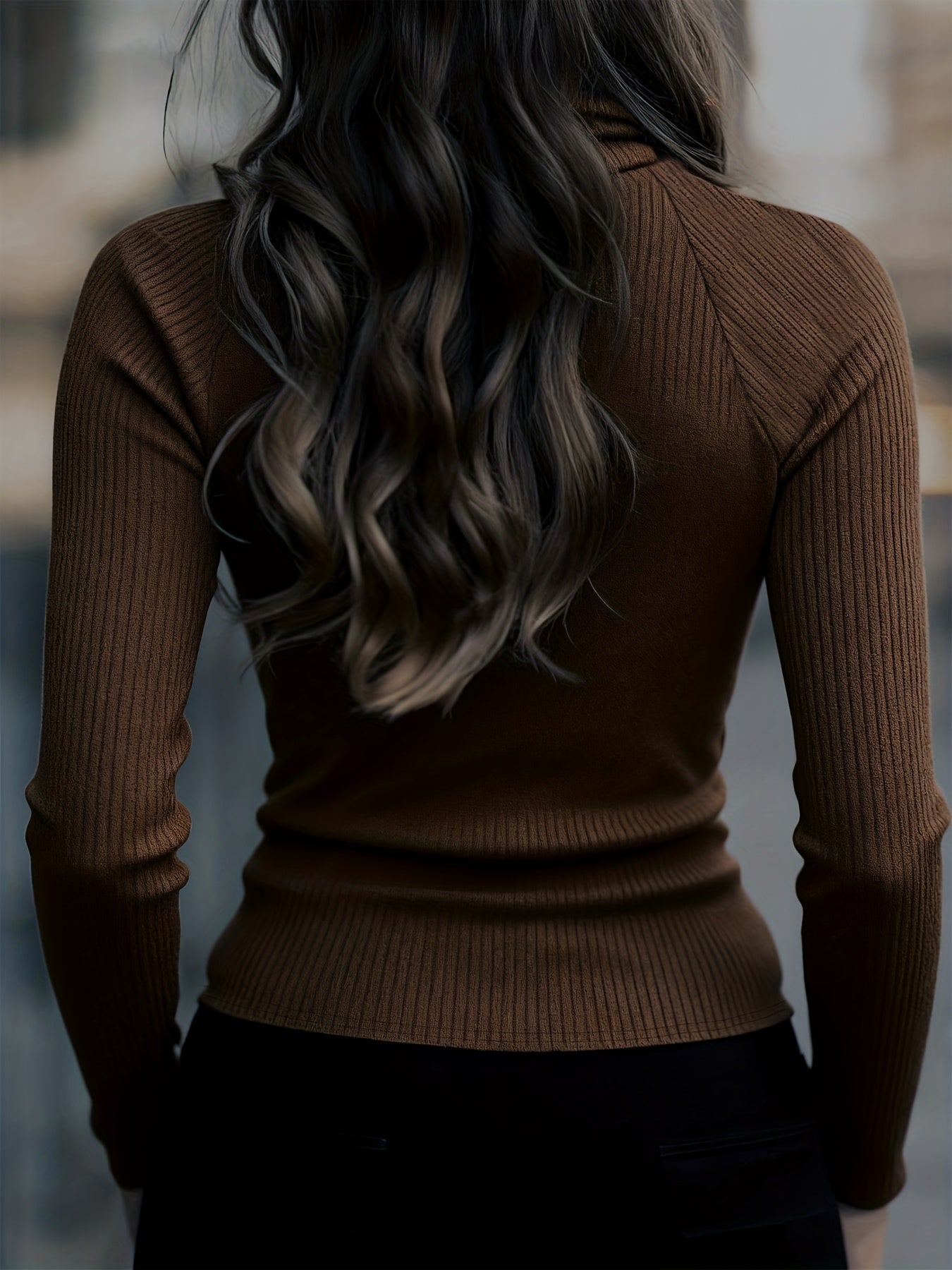 Women's Casual Loose Long Sleeve Pullover Sweater for Fall