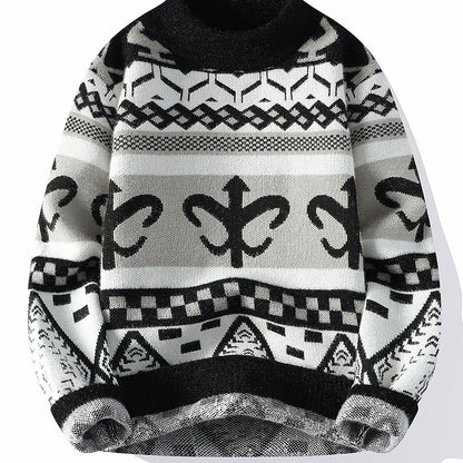 Աշնանային և ձմեռային կլոր օձիքով սվիտեր, տաք, տրիկոտաժե, առօրյա, նորաձև, բազմակողմանի վերնաշապիկ