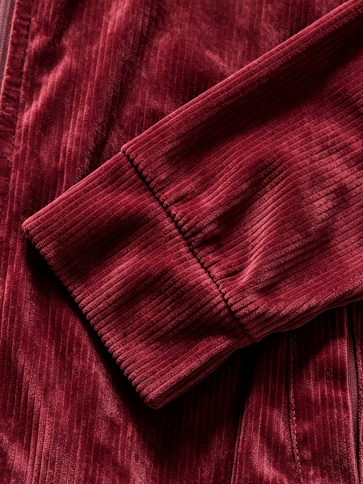 Men's Corduroy Zipper Jacket with Lapel Collar for Spring/Fall