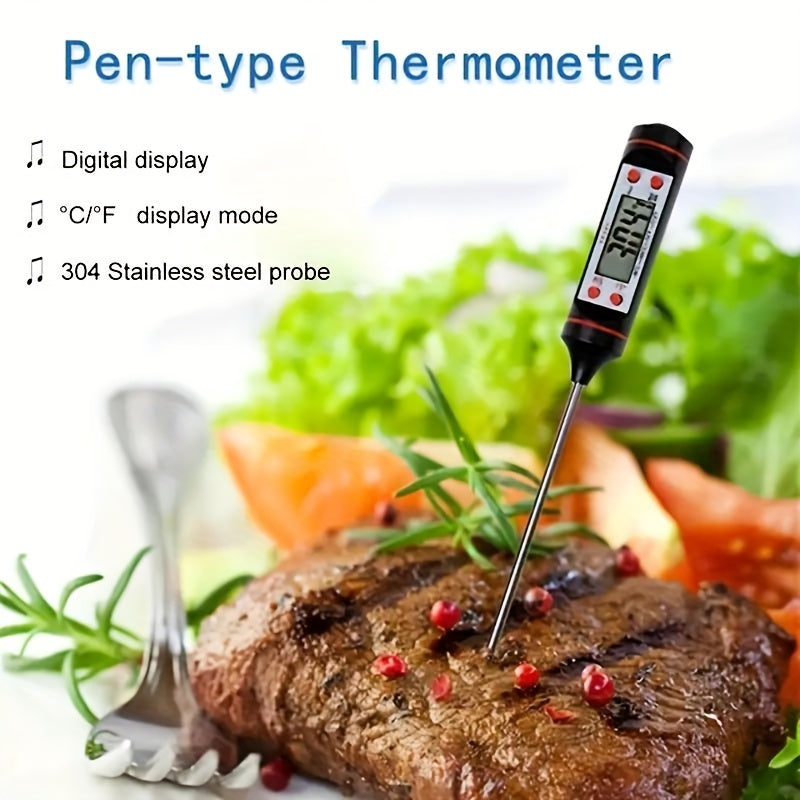1pc Meat Food Instant Read BBQ Garden Kitchen Outdoor Camping Cooking Barbecue Digital Thermometer Used for Milk Heating Candy Baking Grilling and Other Kitchen Gadgets