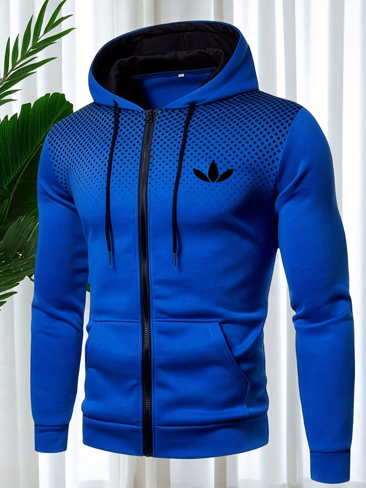 Men's Polyester Hoodie Zipper Sweatshirt for Fall Sportswear