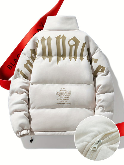 779 Men's Fashion Casual Trendy Thickened Winter Personality Letter Warm Jacket