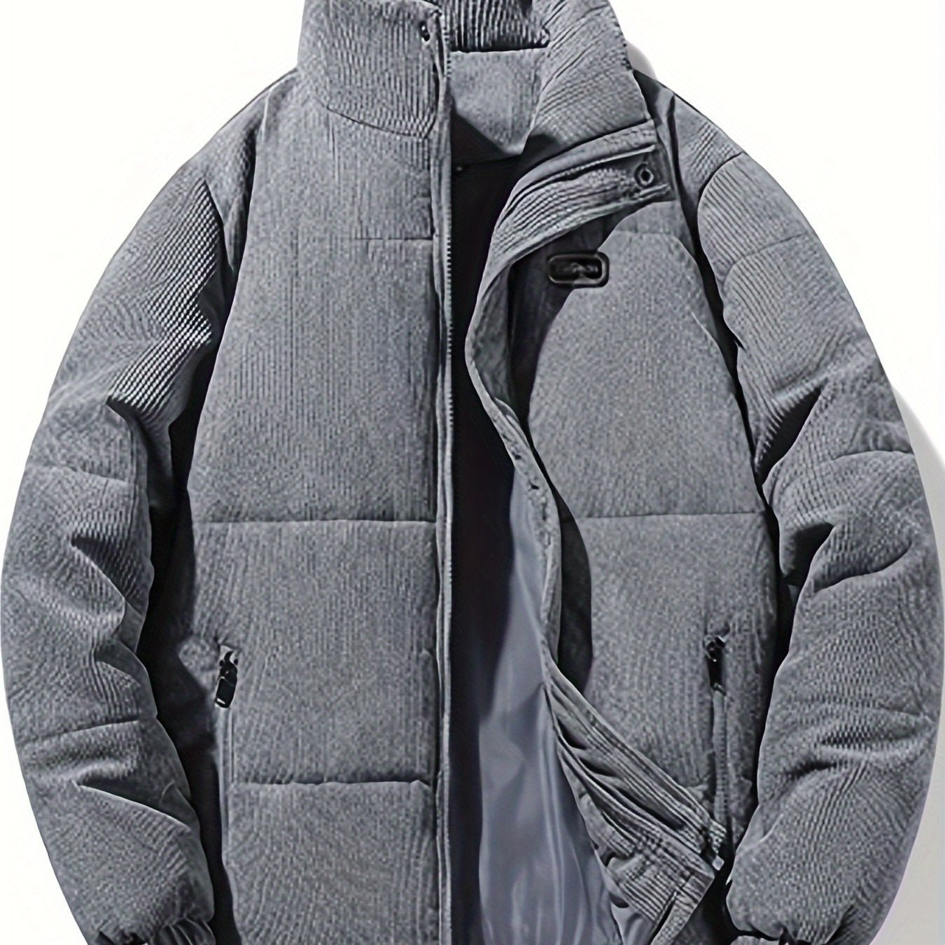 Men'S Heavyweight Winter Jacket - Thermal Insulated Cold Weather Coat with Full-Zip Closure, Front Zipper Pocket - Brown Outer Shell for Everyday & Formal Use - Non-Stretch Fabric Construction - Fall/Winter Outerwear, Winter