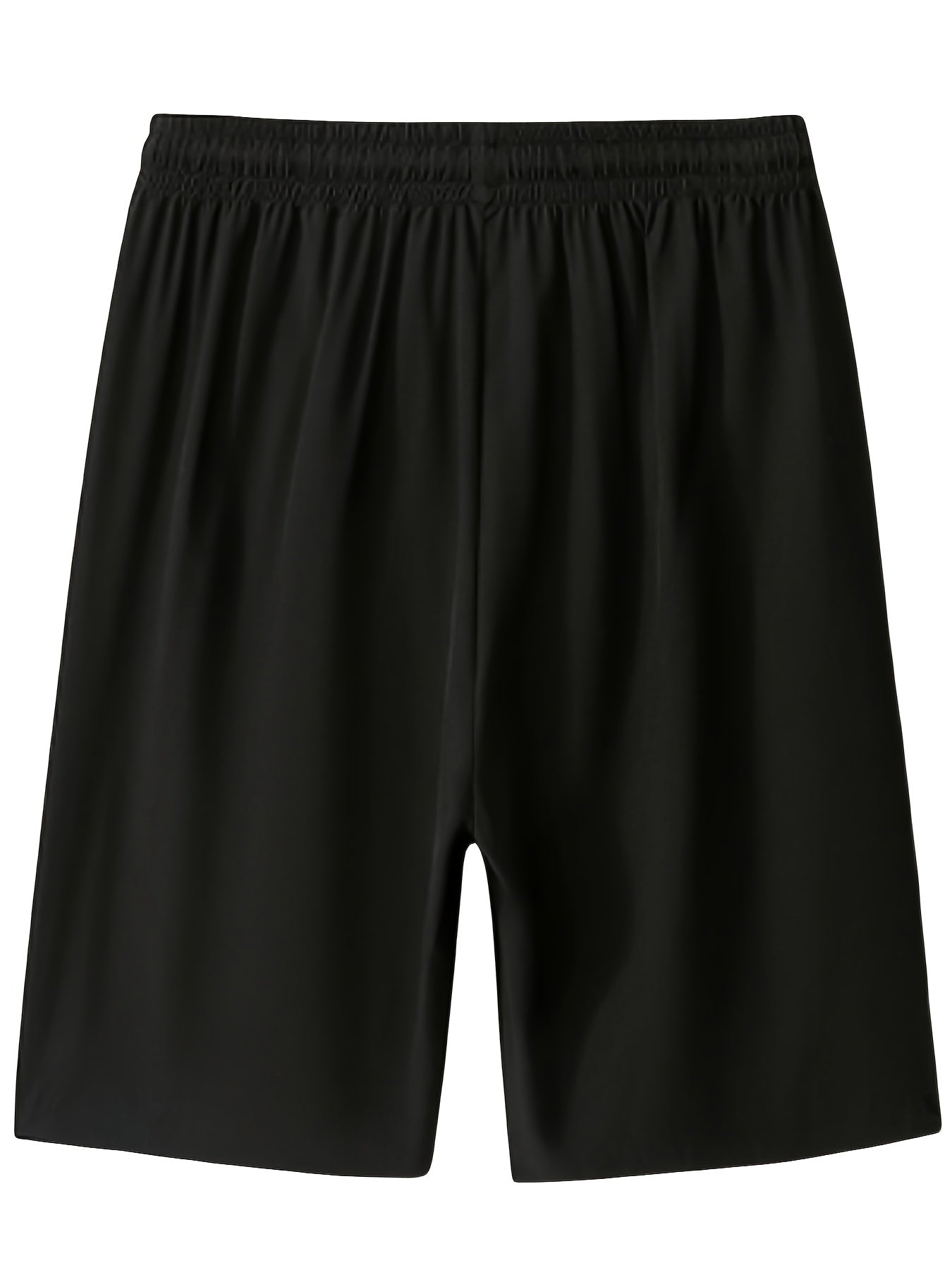 Men'S Summer Basic Shorts, Solid Color, Breathable Quick-Dry, Non-Stretch Polyester 100%, Regular Fit with Pockets, Lightweight 110g/m² Woven Fabric, Casual Sportswear
