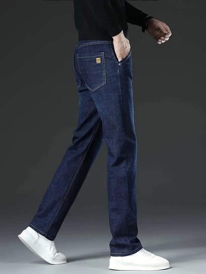 Four Seasons Regular Men's Jeans New Business Trendy Straight Jeans Fashionable Versatile Men's Elastic Jeans Very Suitable for Daily Outdoor Casual Wear Comfortable Classic Design