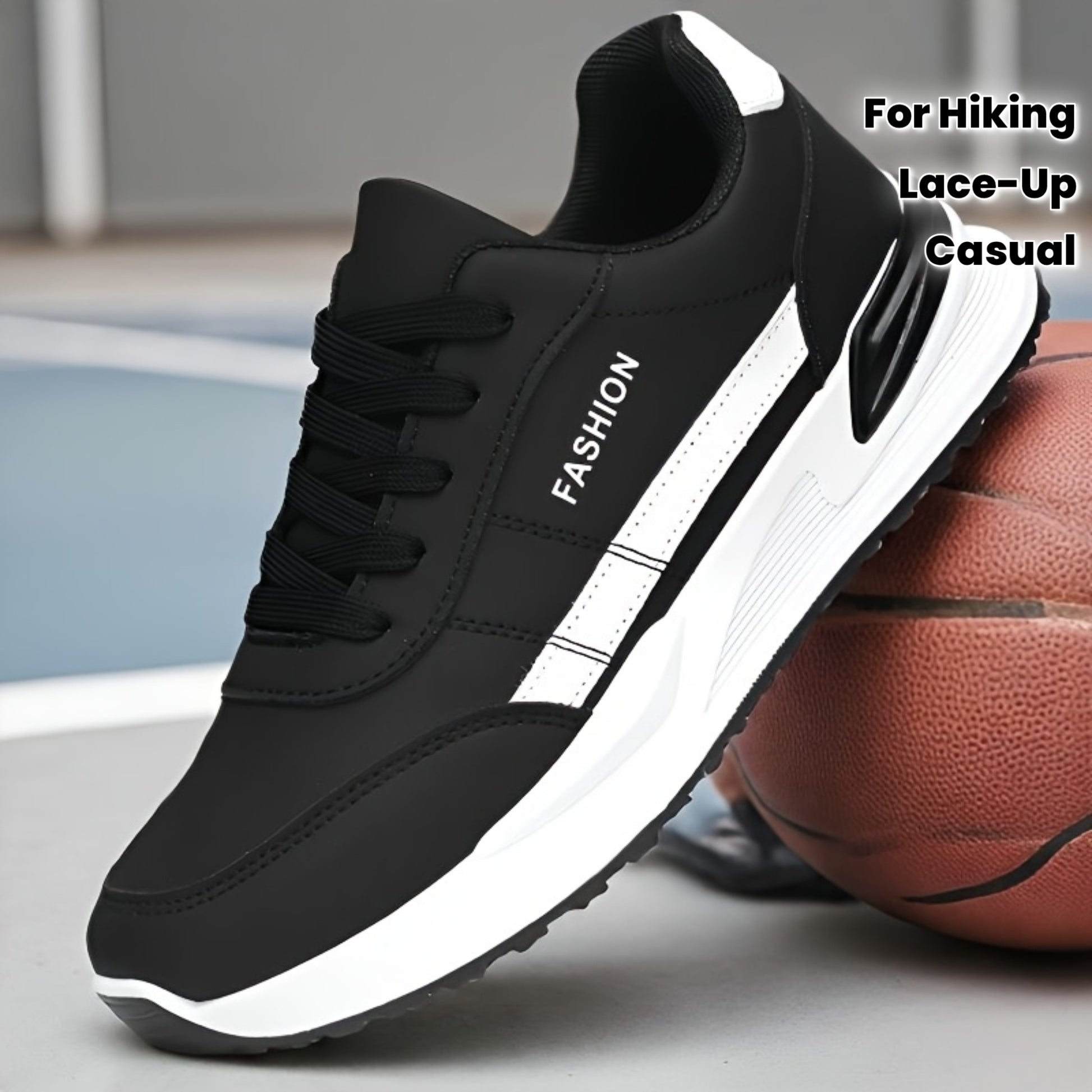 Men's Road Running Shoes, Large Size Men's Outdoor Hiking Shoes, Lace-up Walking Shoes, Training Shoes, Low-top Running Shoes, Trendy Skate Shoes, Student Casual Sneakers for Spring, Summer, Autumn, and All Seasons - ayq