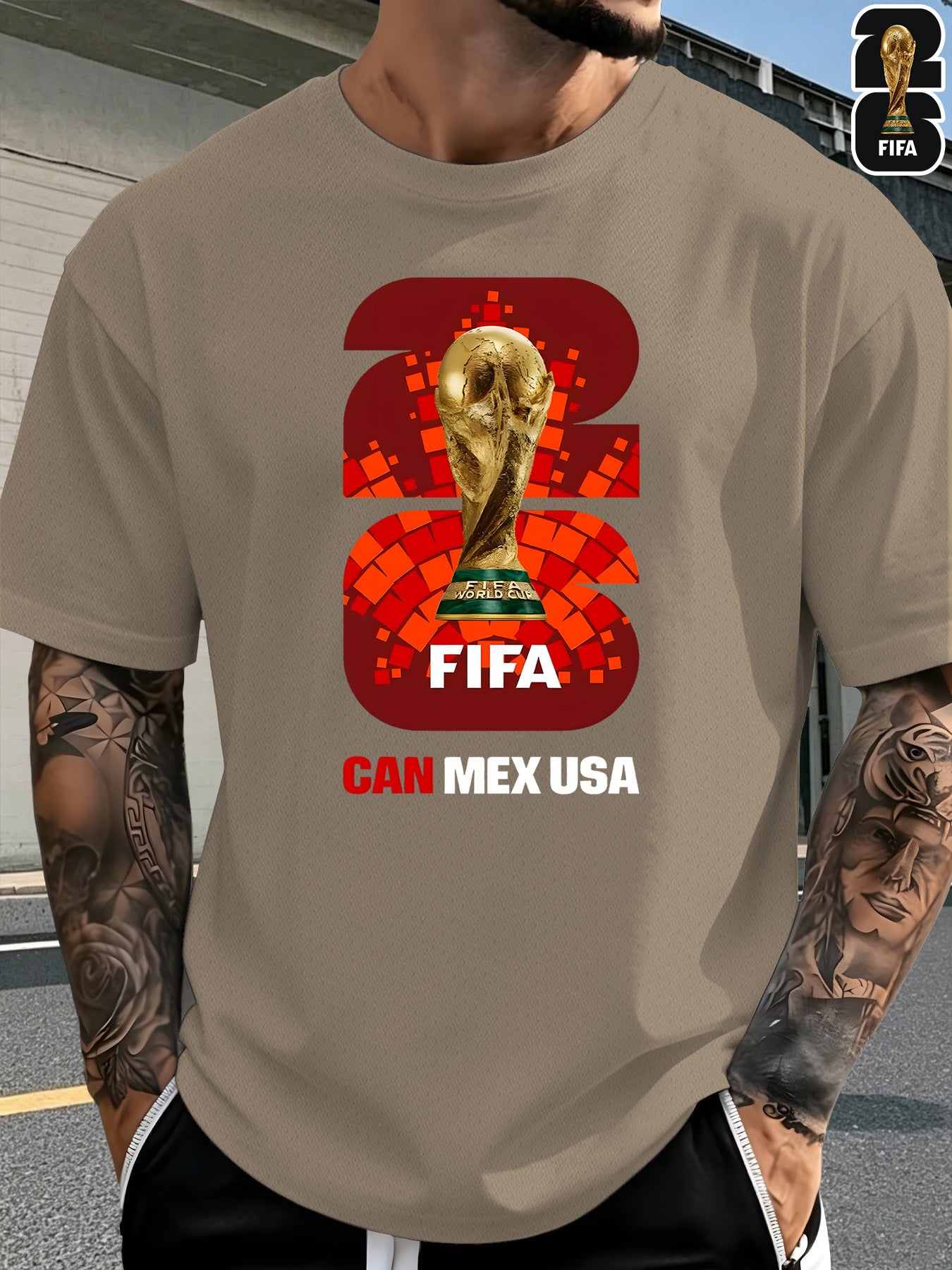 Men's FIFA 2026 World Cup T-Shirt Casual Polyester Top