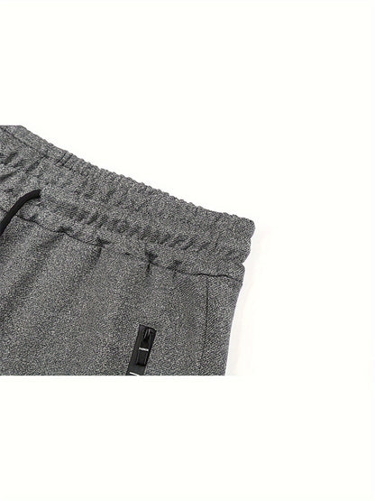 Men's Casual Sportswear Set - Polyester, Perfect T-shirt for Running and Home Leisure, Fitness Wear, Outdoor Activities, Workout Outfits, Stylish Sportswear, Comfortable Fit, Durable Construction, Two-piece Set, Active Lifest