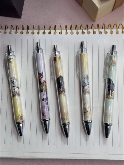 5pcs Creative Horse Head Theme Ballpoint Pens with Black Ink, Plastic Body, Smooth Writing, Suitable for Office and Gifts, Stationery Supplies