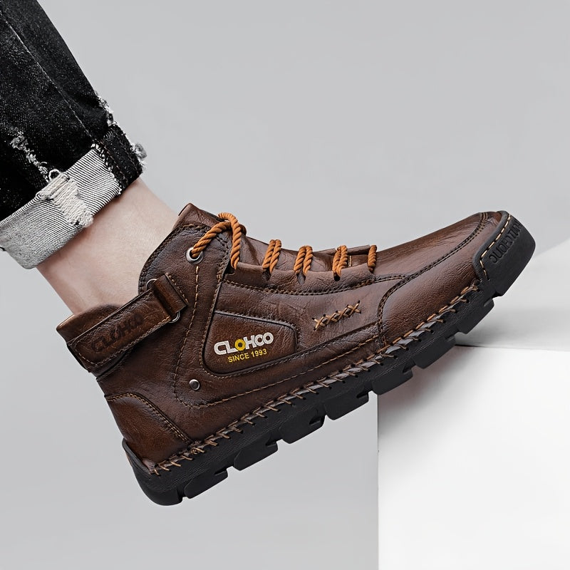 Men's Casual Lace-Up Chukka Boots with Rubber Sole