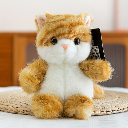 Realistic Plush Yellow Kitten Stuffed - Soft Cuddly with Fluffy Cat Body, Suitable for All Ages, Christmas & New Year Gift, Bedtime Companion for & s