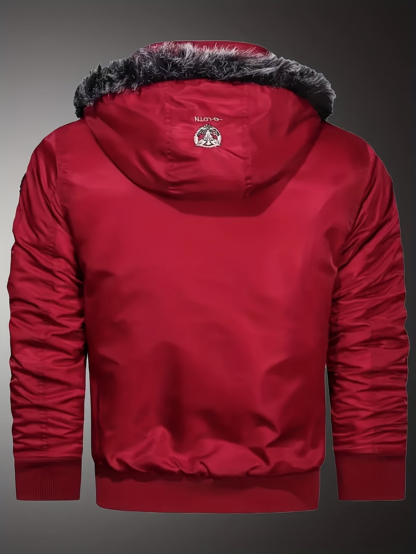 Տղամարդու ծանր ձմեռային բաճկոն՝ հանվող գլխարկով և եռաչափ գրությամբ - ամբողջական կայծակաճարմանդով, քամուց պաշտպանող վերարկու, բազմագրպան դիզայնով, լվացքի մեքենայով