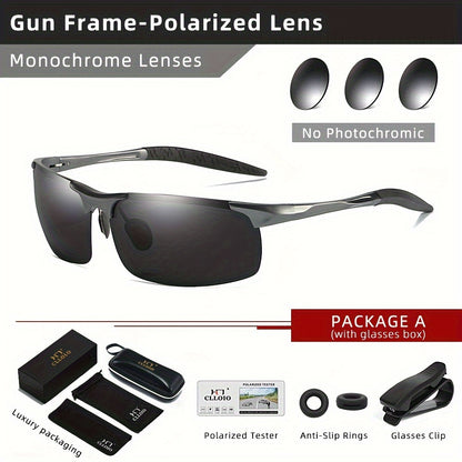 Men's Polarized Photochromic Aluminum Sunglasses UV400