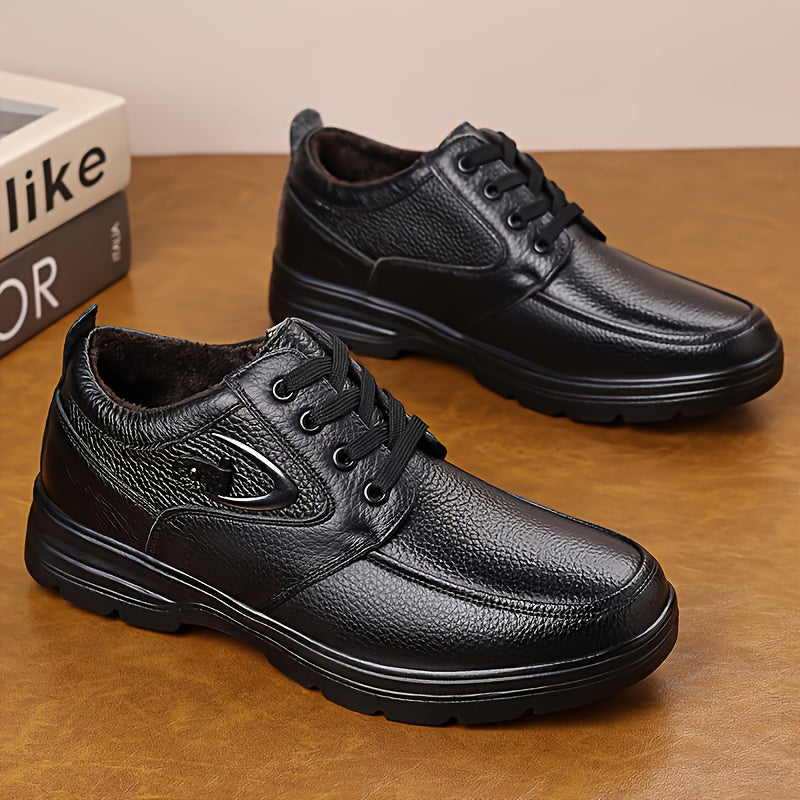 Men's Vintage Leather Winter Casual Lace-Up Shoes